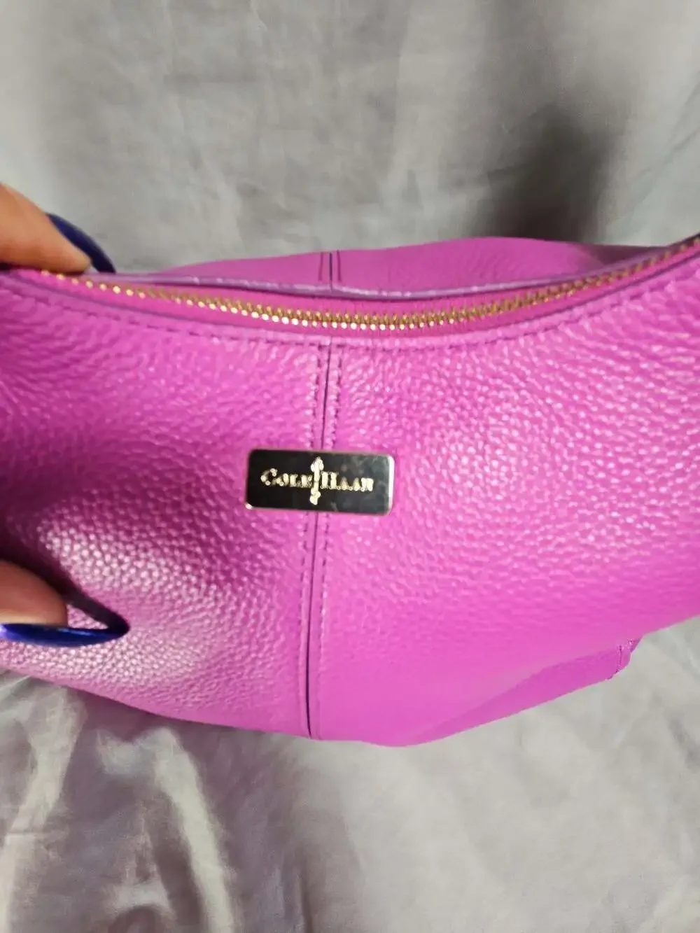 Cole Haan Village Hobo Pebble Leather Shoulder Bag in Pink